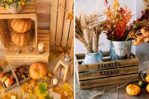 decorare casa in autunno con le cassette di legno