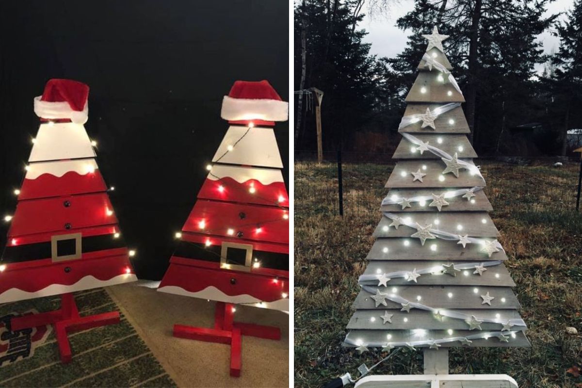 Alberi di Natale fai da te con pallet