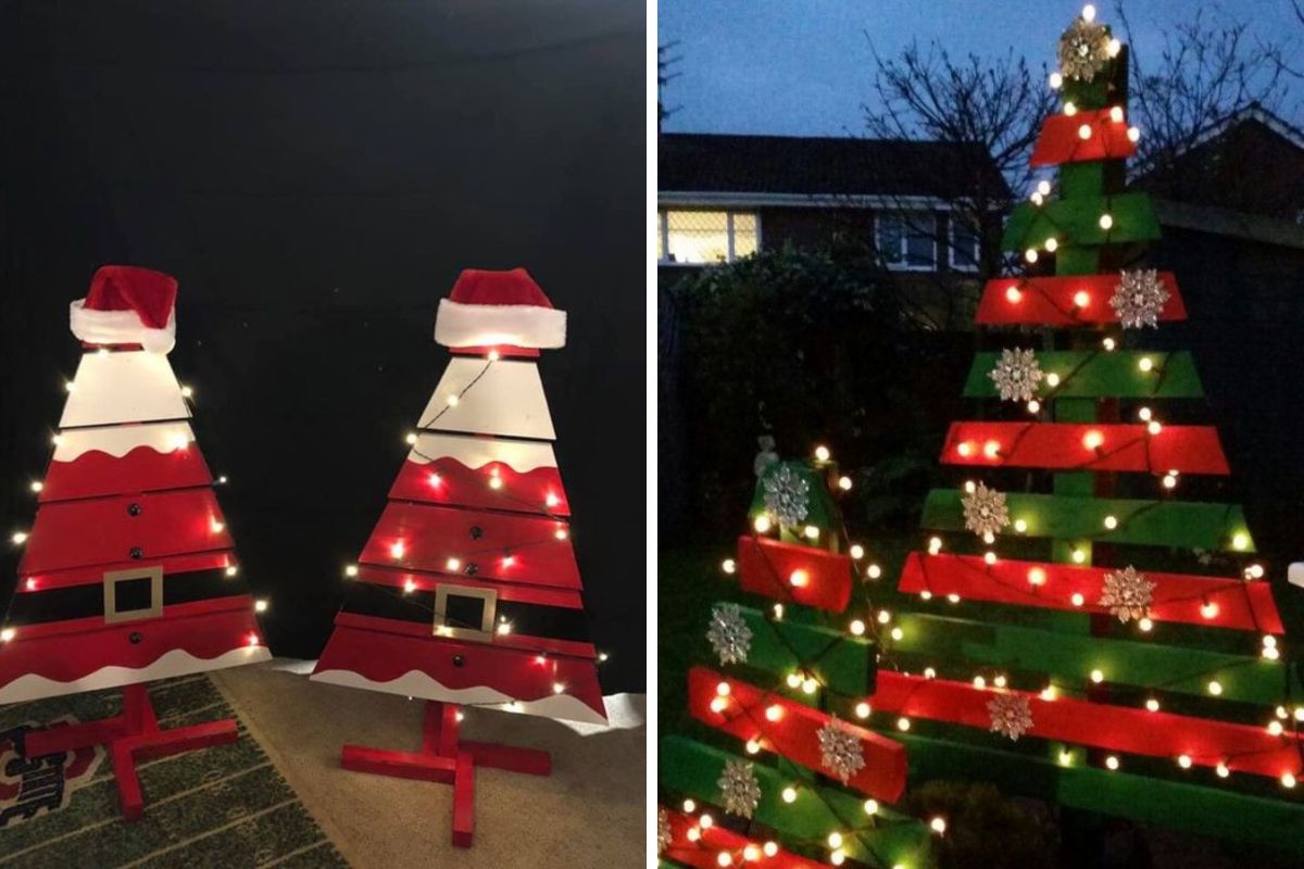 Alberi di Natale fai da te con pallet