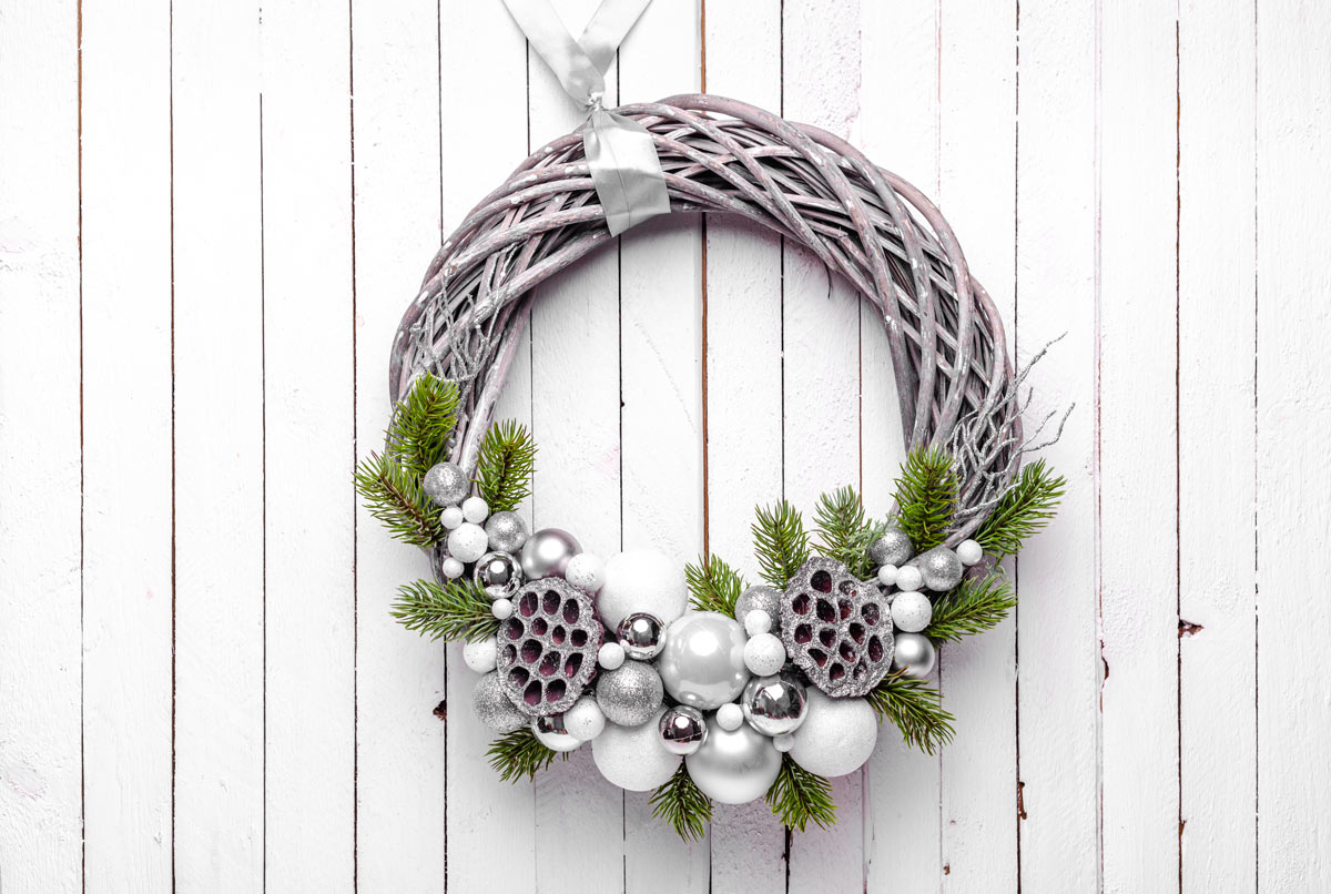 corona di Natale in stile shabby